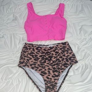 Leopard Pink Tankini Set 💗